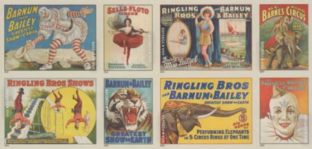 US 4898-905b Modern Imperf Circus Block of 8