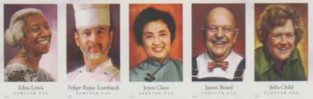 US 4922-26b Modern Imperf Celebrity Chefs H-Strip of 5