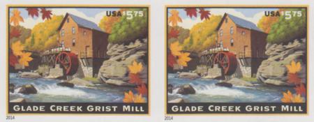 US 4927a Modern Imperf Glade Creek Grist Mill Pair