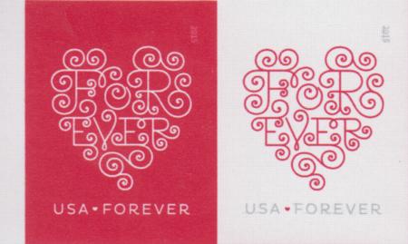 US 4955-6b Modern Imperf Love Stencil Pair