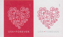 US 4955-6b Modern Imperf Love Stencil Pair