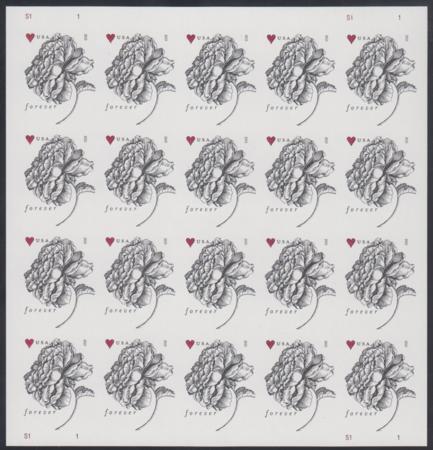 US 4959a Modern Imperf 49¢ Roses Sheet