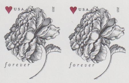 US 4959a Modern Imperf 49¢ Roses Pair