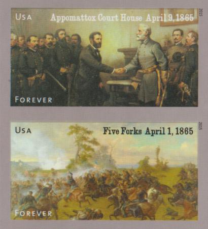 US 4980-1b Modern Imperf Vertical Civil War Five Forks-Appomatox Strip
