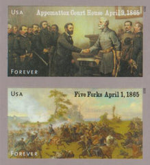 US 4980-1b Modern Imperf Vertical Civil War Five Forks-Appomatox Strip