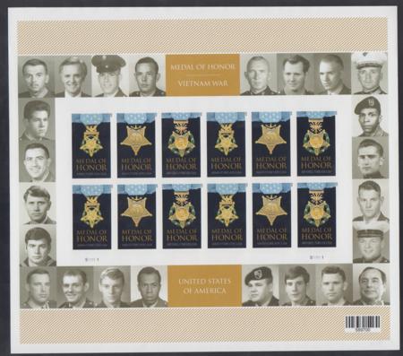 US 4988b Modern Imperf Medal Of Honor Strip Of 3 Sheet