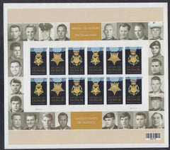 US 4988b Modern Imperf Medal Of Honor Strip Of 3 Sheet