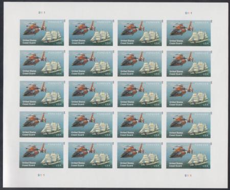 US 5008a Modern Imperf Coast Guard Sheet