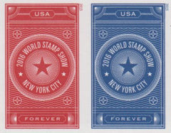 US 5010-11b Modern Imperf World Stamp Show 2016 Pair