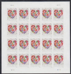 US 5036a Modern Imperf Quilted Paper Heart Sheet