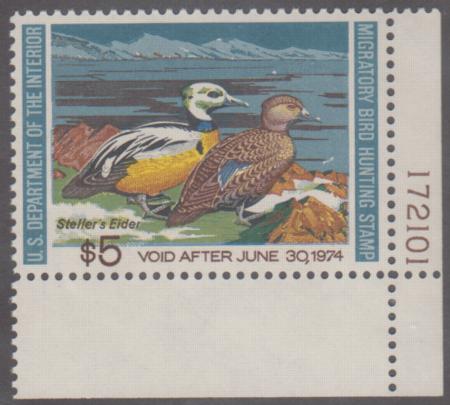 US RW40 Duck Stamp XF NH Plate Number Single