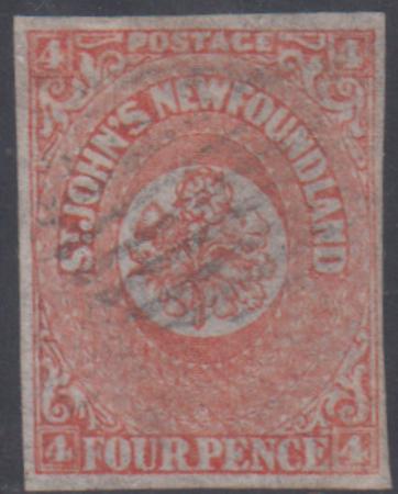 Newfoundland 12 F - VF Used APS Cert 4 Margins cv $1,350