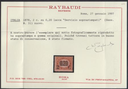 Italy 39 Fine Mint LH Raybaldi Cert cv $800