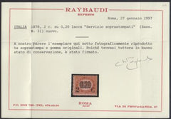 Italy 39 Fine Mint LH Raybaldi Cert cv $800