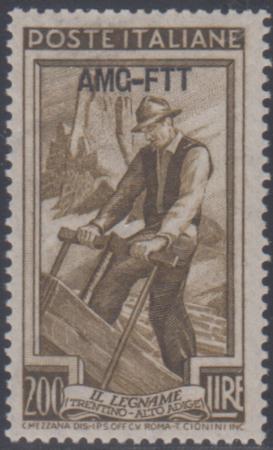 Italy Trieste Zone A 108var. VF Mint NH Rare perf 14.25 x 13.25 cv $2,900