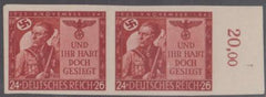 Germany B250 VF Mint NH Signed Dr. Dentel - Margin Imperf Pair cv $825