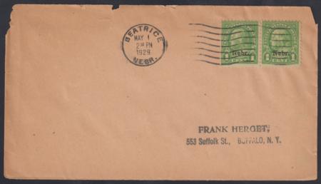 US 669 - 672 First Day Cover - Beatrice of O'Dell, NE on F. Herget Envelopes