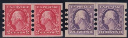 US 482, 483LP - Vending Machine XF Mint Hinged Counterfeit Perfs Type IV - Marked