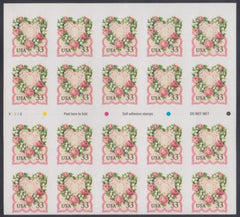 US 3274c Error VF Mint Full Imperf Pane of 20, No Die Cutting - Weiss Cert cv $1,000