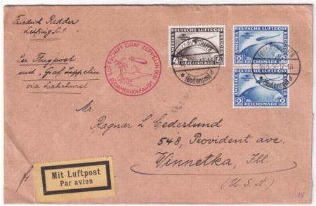 Germany 1930 So. Am  Pan Am flight to Lakehurst  with C38 - C39 S.57N