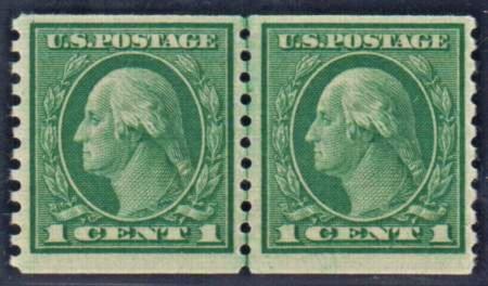 US 452 Washington / Franklin F - VF Mint NH Line Pair cv $160
