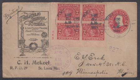 US 371 on Corner Block on 2c U411 on Registered McKeels Advertising Cover to Minneapolis.