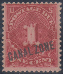 US Possessions - Canal Zone J1 Possessions F - VF Mint Hinged cv $85