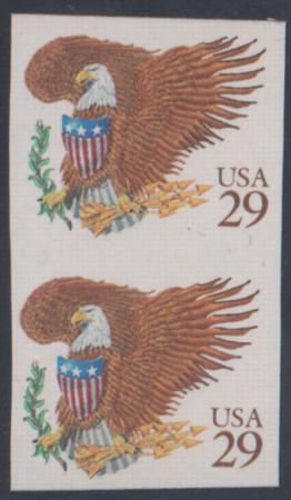 US 2595b Error VF Mint NH Vertical Imperf Pair cv $90