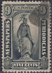 US PR14 Newspaper VF Used Black Brush Cancel cv $400