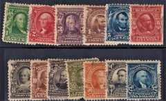 US 300S - 312S Bureau and Regular Issues F - VF Used Hinged cv $2,350