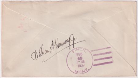 US Montana, Finch 705 Fancy Cancel Cover, Geo Washington Bust