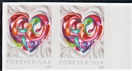 US 5036a Modern Imperf Quilted Paper Heart Pair