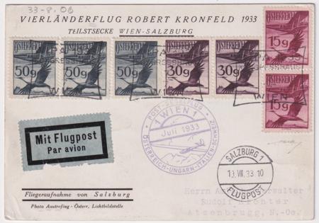 Austria 1933 WIPA Glider Flight Card