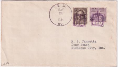 US Kentucky, Ed 551, 729  Fancy Cancel Cover, Ed in Box