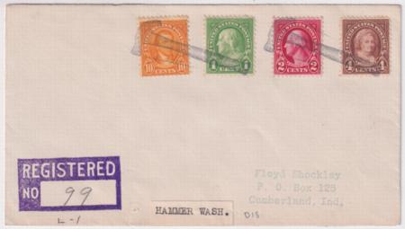 US Washington, Hammer 632, 634, 636, 642 Fancy Cancel Cover