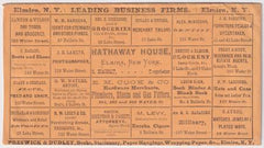 US 1869 Advertising Cover with 114 from Elmira, NY to Pen Yan NY, Train