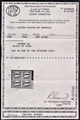 US 568 VF Mint NH PF Cert Copy for Block