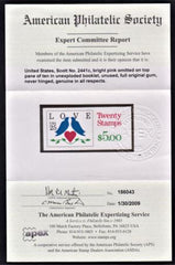US 2441c Error Mint NH Booklet of 10 Missing Pink on Top Pane APS Cert cv $950