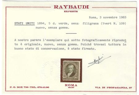 US 263 Bureau and Regular Issue Ave-F Mint Sound Unused, No Gum - Raybaudi Cert cv $2,100
