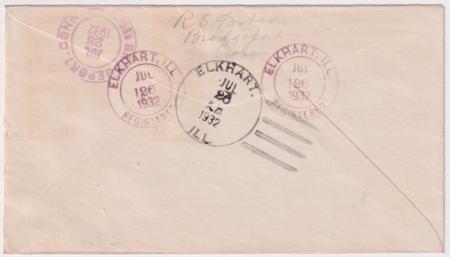 US Illinois, Elkhart 711 Fancy Cancel Cover, Elk and Heart