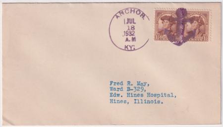 US Kentucky, Anchor 706 Fancy Cancel Cover, Anchor
