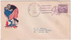 US West Virginia, Big Four 727 Fancy Cancel Cover, Firecracker & July 4