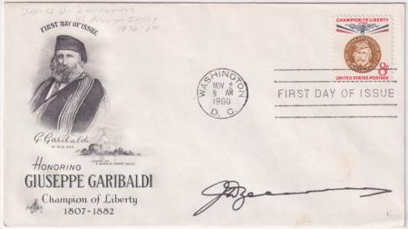 US 1169 Autographed Cover, Signed by James D. Zellerbach, Ambassador to Italy