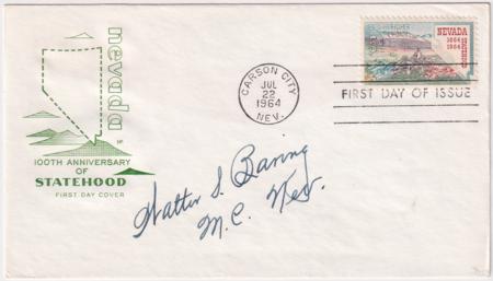 US 1248 FDC Signed by Congressman Walter S. Baring
