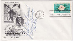 US 1337 FDC Signed by Governor John Bell Williams of Mississippi