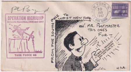 US 1947 Operation Highjump Antarctic Expedition Cover with 807 Signed by R. E. Byrd