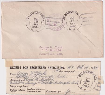 US New Jersey, Clover Hill 632, 636, 642, 688 Fancy Cancel Cover