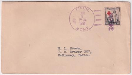US Montana, Finch 702 fancy Cancel Cover, Fireworks