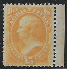 US O7 Officials F-VF Mint Hinged Part OG, Rich Color cv $425