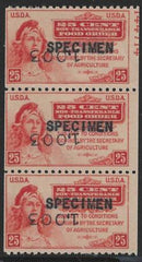 US Food Stamp Mint Plate # Strip; Specimen Overprint #1003